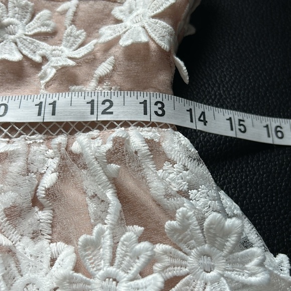 Endless Rose Crochet Layered Midi Dress White Sweetheart neckline Lined Sz S - Picture 12 of 16